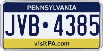 PA license plate JVB4385