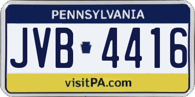 PA license plate JVB4416