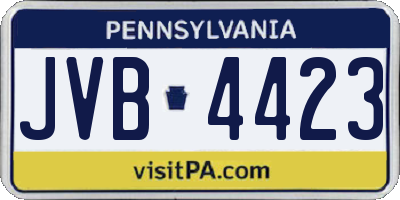 PA license plate JVB4423