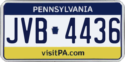 PA license plate JVB4436