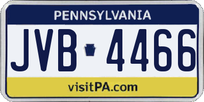 PA license plate JVB4466