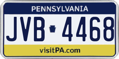 PA license plate JVB4468