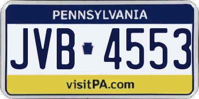 PA license plate JVB4553