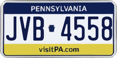 PA license plate JVB4558