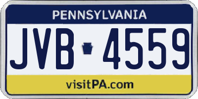 PA license plate JVB4559