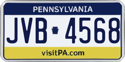 PA license plate JVB4568