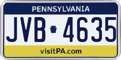 PA license plate JVB4635