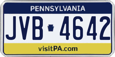 PA license plate JVB4642