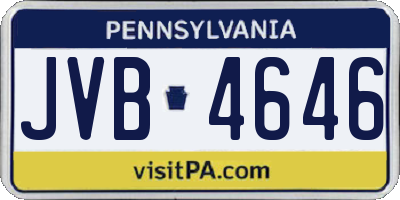 PA license plate JVB4646
