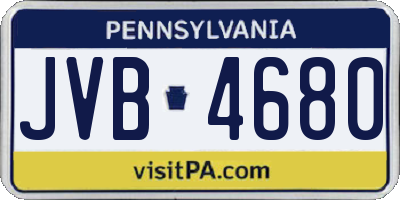 PA license plate JVB4680