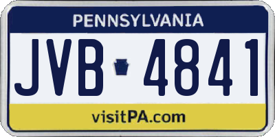 PA license plate JVB4841