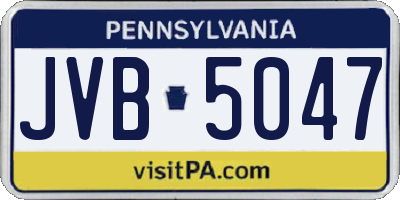 PA license plate JVB5047