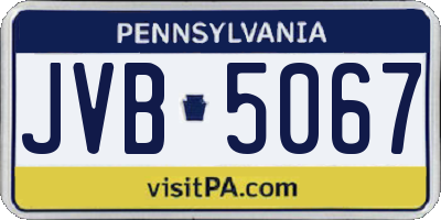 PA license plate JVB5067