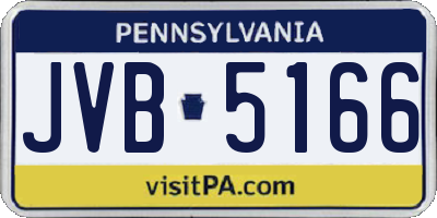 PA license plate JVB5166