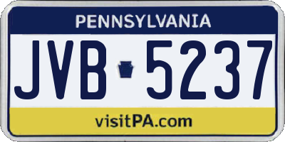 PA license plate JVB5237