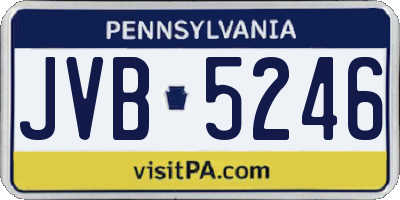 PA license plate JVB5246