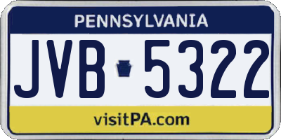 PA license plate JVB5322