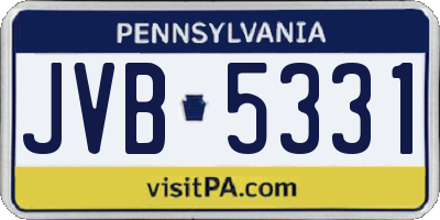 PA license plate JVB5331