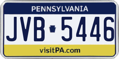 PA license plate JVB5446