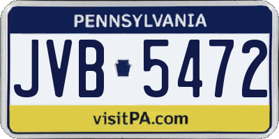 PA license plate JVB5472