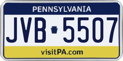 PA license plate JVB5507