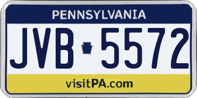 PA license plate JVB5572