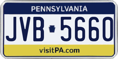 PA license plate JVB5660