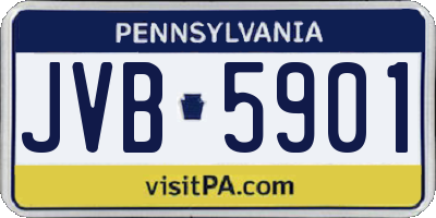 PA license plate JVB5901