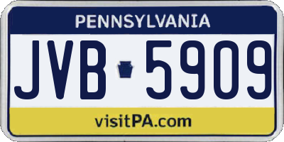 PA license plate JVB5909
