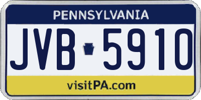 PA license plate JVB5910