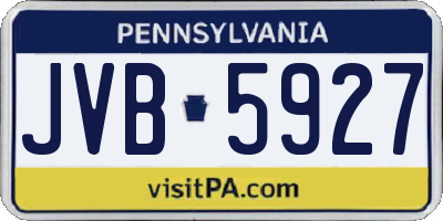 PA license plate JVB5927