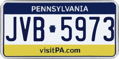 PA license plate JVB5973