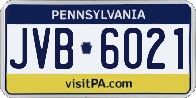 PA license plate JVB6021