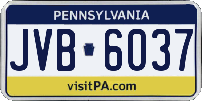 PA license plate JVB6037