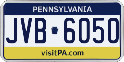 PA license plate JVB6050