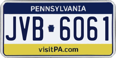 PA license plate JVB6061