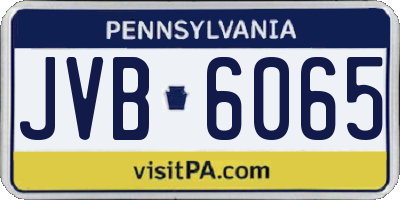 PA license plate JVB6065