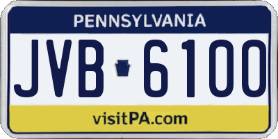 PA license plate JVB6100
