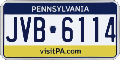 PA license plate JVB6114