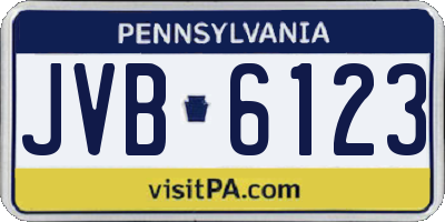 PA license plate JVB6123