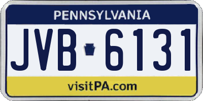 PA license plate JVB6131