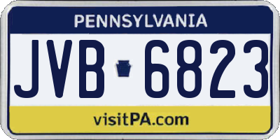 PA license plate JVB6823