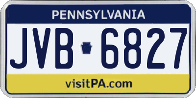 PA license plate JVB6827