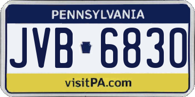 PA license plate JVB6830