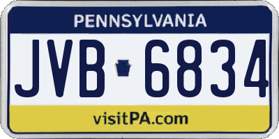 PA license plate JVB6834