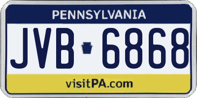 PA license plate JVB6868