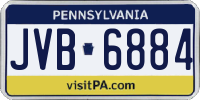 PA license plate JVB6884