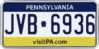 PA license plate JVB6936