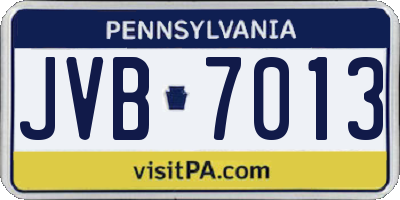 PA license plate JVB7013