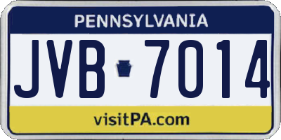 PA license plate JVB7014